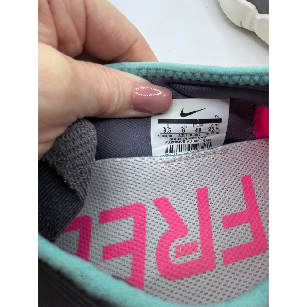 Nike Free RN‎ Commuter 2018 Women's Running Shoes Gray Pink Teal Size 8.5 - Picture 8 of 8